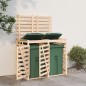 vidaXL Cobertizo doble para cubos de basura madera maciza de pino vidaXL Cobertizo doble para cubos de basura madera maciza de pino