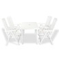 vidaXL Juego de comedor de jardín 5 piezas plástico blanco vidaXL Juego de comedor de jardín 5 piezas plástico blanco