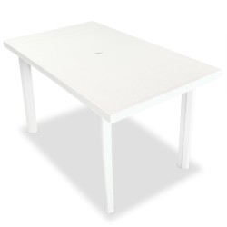 vidaXL Juego de comedor de jardín 5 piezas plástico blanco