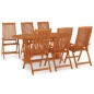 vidaXL Juego de comedor para jardín 7 pzas madera maciza de eucalipto vidaXL Juego de comedor para jardín 7 pzas madera maciza de eucalipto