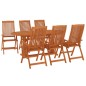 vidaXL Juego de comedor para jardín 7 pzas madera maciza de eucalipto vidaXL Juego de comedor para jardín 7 pzas madera maciza de eucalipto