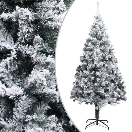 vidaXL Árbol de Navidad con luces LEDs, bolas y nieve verde 300 cm