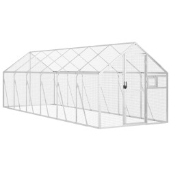 vidaXL Pajarera de aluminio color plateado 1,79x6x1,85 m