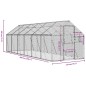 vidaXL Pajarera de aluminio color plateado 1,79x6x1,85 m vidaXL Pajarera de aluminio color plateado 1,79x6x1,85 m