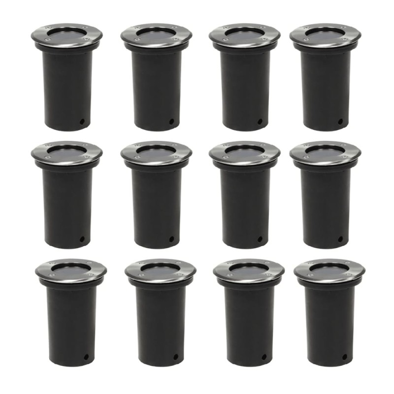 vidaXL Luces de suelo de exterior redondas 12 unidades vidaXL Luces de suelo de exterior redondas 12 unidades