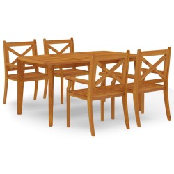 vidaXL Juego de comedor de jardín 5 piezas madera maciza de acacia