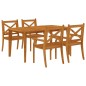 vidaXL Juego de comedor de jardín 5 piezas madera maciza de acacia vidaXL Juego de comedor de jardín 5 piezas madera maciza de acacia