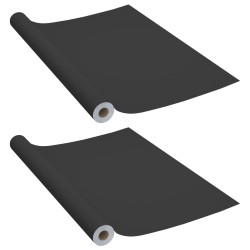 vidaXL Láminas autoadhesivas muebles 2 uds PVC negro 500x90 cm