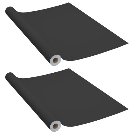 vidaXL Láminas autoadhesivas muebles 2 uds PVC negro 500x90 cm
