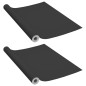 vidaXL Láminas autoadhesivas muebles 2 uds PVC negro 500x90 cm vidaXL Láminas autoadhesivas muebles 2 uds PVC negro 500x90 cm