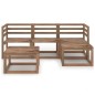 vidaXL Muebles de jardín 5 pzas cojines madera pino impregnada marrón vidaXL Muebles de jardín 5 pzas cojines madera pino impregnada marrón