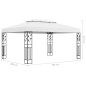 vidaXL Cenador con doble techo y tira de luces LED blanco 3x4 m vidaXL Cenador con doble techo y tira de luces LED blanco 3x4 m