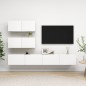vidaXL Set de muebles de salón TV 4 piezas madera de ingeniería blanco