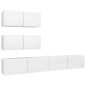 vidaXL Set de muebles de salón TV 4 piezas madera de ingeniería blanco