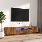 vidaXL Set de muebles TV con LEDS 2 pzas contrachapada roble ahumado