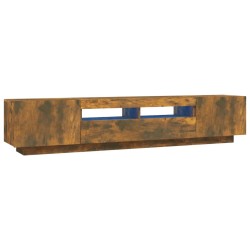 vidaXL Set de muebles TV con LEDS 2 pzas contrachapada roble ahumado