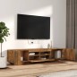 vidaXL Set de muebles TV con LEDS 2 pzas contrachapada roble ahumado