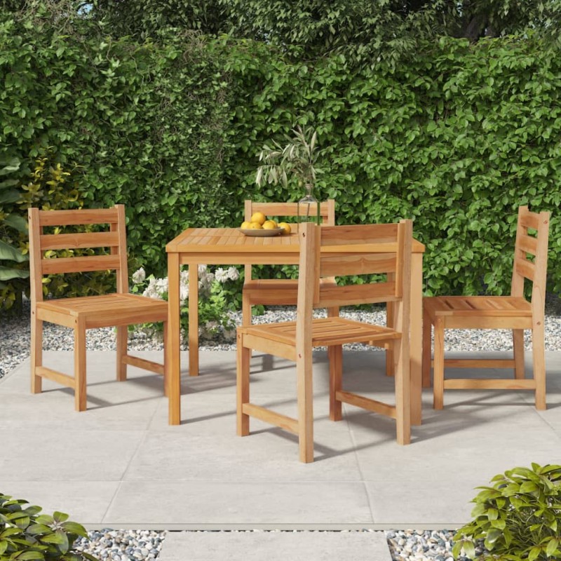 vidaXL Sillas de jardín 4 unidades madera maciza de teca vidaXL Sillas de jardín 4 unidades madera maciza de teca