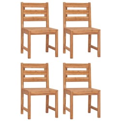 vidaXL Sillas de jardín 4 unidades madera maciza de teca