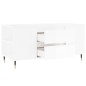 vidaXL Mesa de centro madera ingeniería blanco brillo 102x44,5x50 cm vidaXL Mesa de centro madera ingeniería blanco brillo 102x44,5x50 cm