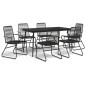 vidaXL Juego de comedor para jardín 7 piezas ratán PVC negro vidaXL Juego de comedor para jardín 7 piezas ratán PVC negro