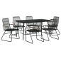 vidaXL Juego de comedor para jardín 7 piezas ratán PVC negro vidaXL Juego de comedor para jardín 7 piezas ratán PVC negro