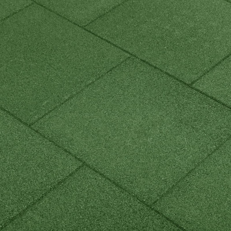 vidaXL Losetas de goma protección de caídas 12 uds verde 50x50x3 cm