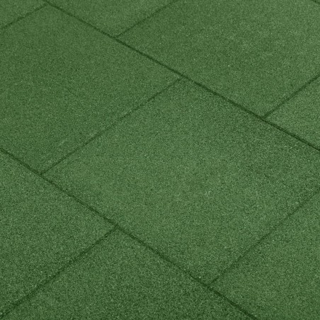 vidaXL Losetas de goma protección de caídas 12 uds verde 50x50x3 cm