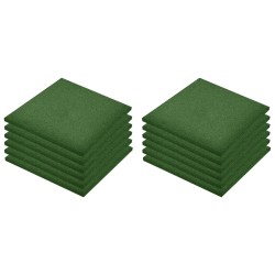 vidaXL Losetas de goma protección de caídas 12 uds verde 50x50x3 cm