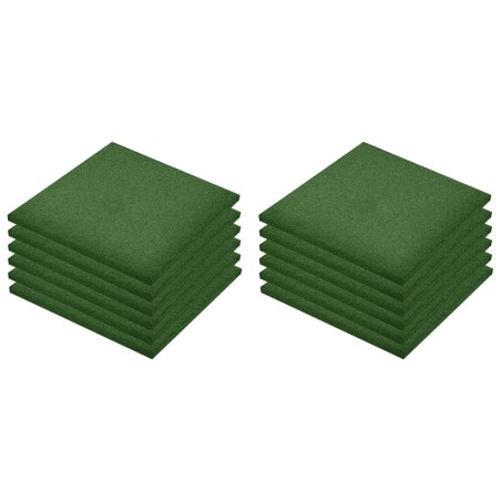 vidaXL Losetas de goma protección de caídas 12 uds verde 50x50x3 cm