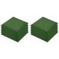 vidaXL Losetas de goma protección de caídas 12 uds verde 50x50x3 cm