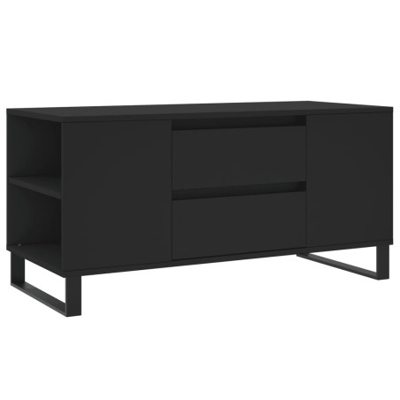 vidaXL Mesa de centro madera de ingeniería negro 102x44,5x50 cm
