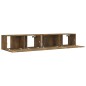 vidaXL Set de muebles de TV 2 pzas madera contrachapada roble ahumado vidaXL Set de muebles de TV 2 pzas madera contrachapada roble ahumado