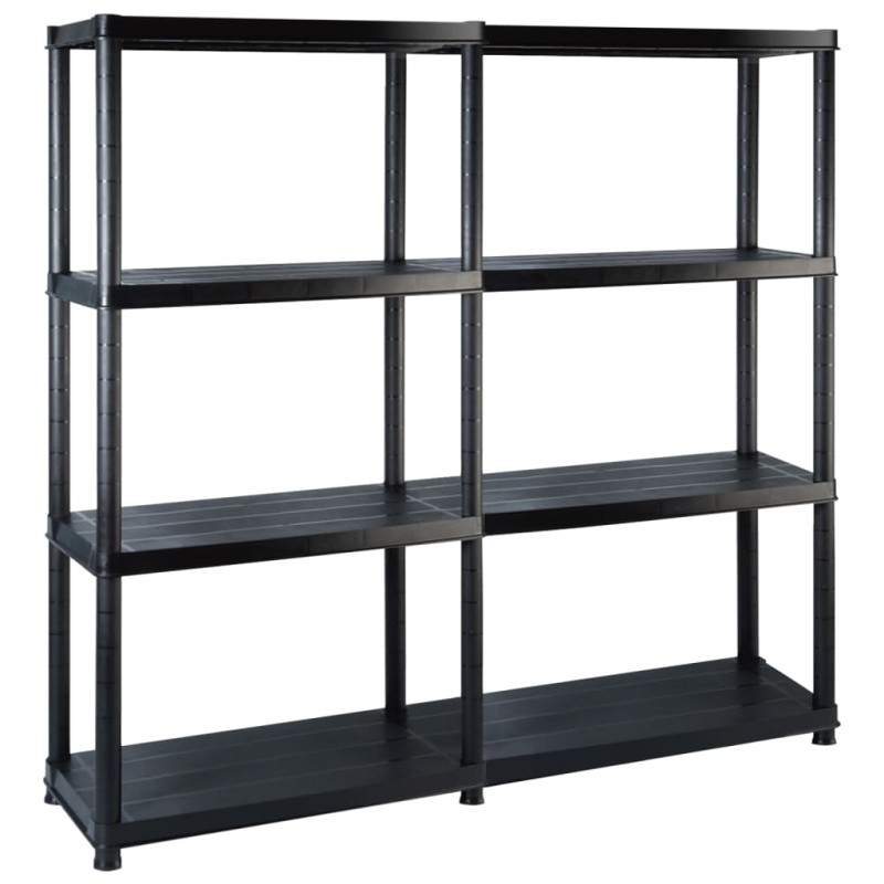 vidaXL Estante de almacenaje 4 niveles negro plástico 122x30,5x130 cm vidaXL Estante de almacenaje 4 niveles negro plástico 122x30,5x130 cm