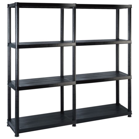 vidaXL Estante de almacenaje 4 niveles negro plástico 122x30,5x130 cm