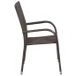 vidaXL Set de comedor de jardín 3 pzas ratán sintético marrón