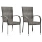 vidaXL Set de comedor de jardín 3 pzas ratán sintético gris