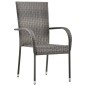 vidaXL Set de comedor de jardín 3 pzas ratán sintético gris