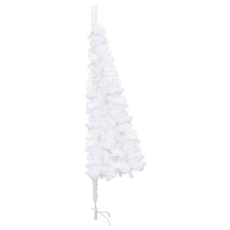 vidaXL Árbol de Navidad de esquina LED y bolas PVC blanco 150 cm 