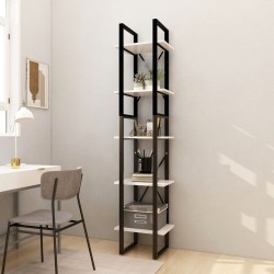 vidaXL Estantería librería 5 niveles madera de pino blanco 40x30x175cm