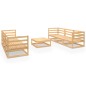 vidaXL Juego de muebles de jardín 7 piezas madera maciza de pino vidaXL Juego de muebles de jardín 7 piezas madera maciza de pino