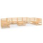 vidaXL Juego de muebles de jardín 9 piezas madera maciza de pino
