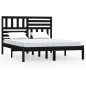 vidaXL Estructura de cama de madera maciza de pino negra 140x200 cm