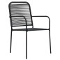 vidaXL Set de comedor de jardín 9 pzas cuerda de algodón y acero negro vidaXL Set de comedor de jardín 9 pzas cuerda de algodón y acero negro