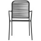 vidaXL Set de comedor de jardín 9 pzas cuerda de algodón y acero negro vidaXL Set de comedor de jardín 9 pzas cuerda de algodón y acero negro
