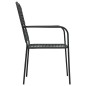 vidaXL Set de comedor de jardín 9 pzas cuerda de algodón y acero negro vidaXL Set de comedor de jardín 9 pzas cuerda de algodón y acero negro