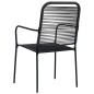 vidaXL Set de comedor de jardín 9 pzas cuerda de algodón y acero negro vidaXL Set de comedor de jardín 9 pzas cuerda de algodón y acero negro