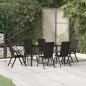 vidaXL Juego de comedor de jardín 7 piezas ratán sintético negro vidaXL Juego de comedor de jardín 7 piezas ratán sintético negro