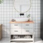 vidaXL Encimera baño madera maciza tratada marrón claro 100x50x(2-4)cm vidaXL Encimera baño madera maciza tratada marrón claro 100x50x(2-4)cm