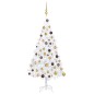 vidaXL Árbol de Navidad preiluminado con luces y bolas blanco 120 cm vidaXL Árbol de Navidad preiluminado con luces y bolas blanco 120 cm